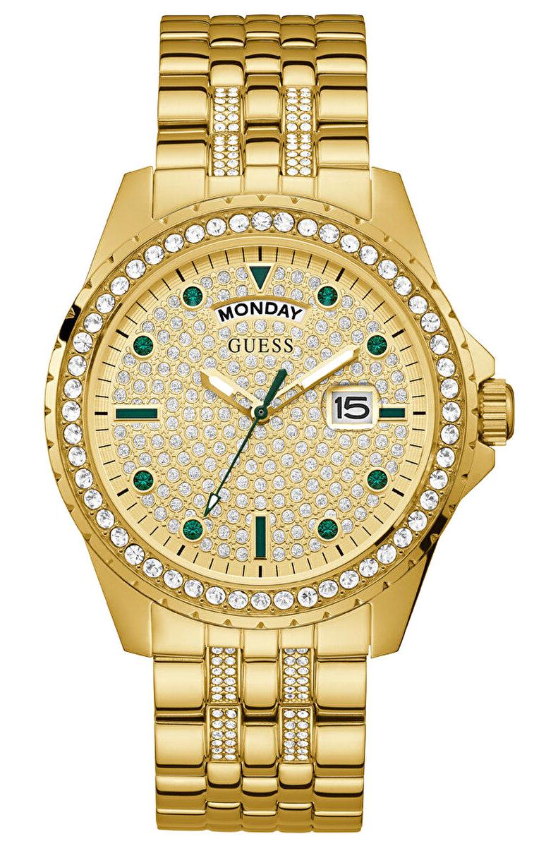Guess GUGW0218G2 Takvimli 45 mm Altın Çelik Kordon Analog Kadın Kol Saati