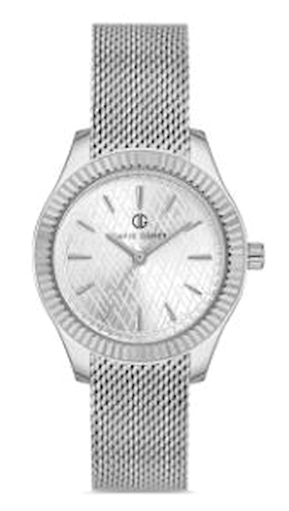 David Guner DG-8123LC-A1 32 mm Gri Çelik-Hasır Kordon Analog Kadın Kol Saati