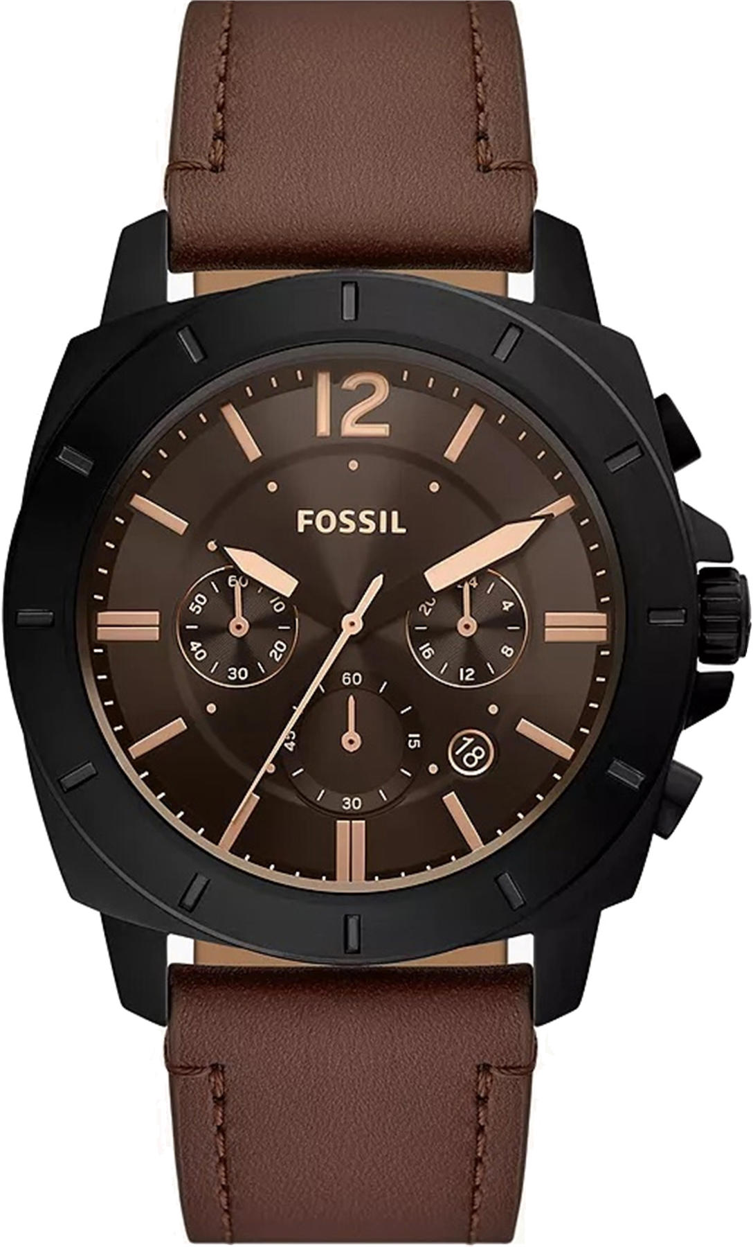 Fossil FBQ2820 45 mm Kahverengi Deri Kordon Analog Erkek Kol Saati