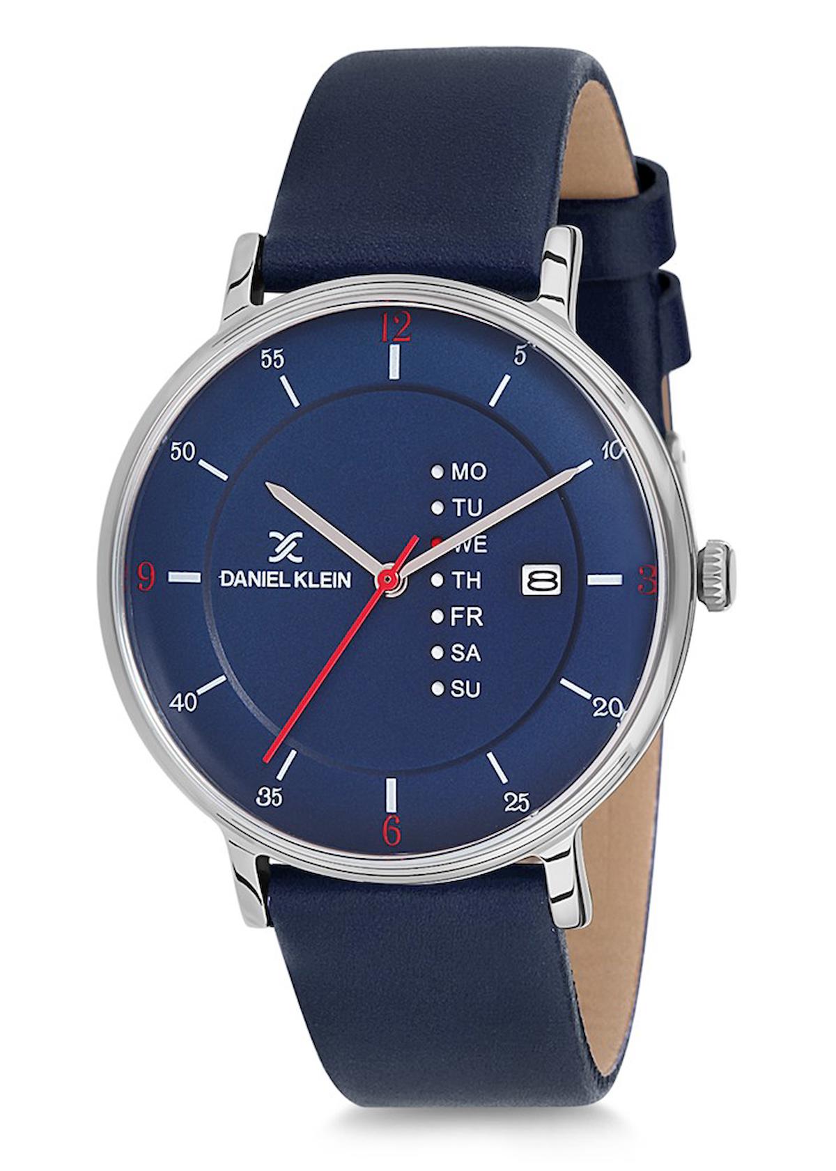 Daniel Klein DK012418L-03 42 mm Lacivert Deri Kordon Analog Kadın Kol Saati
