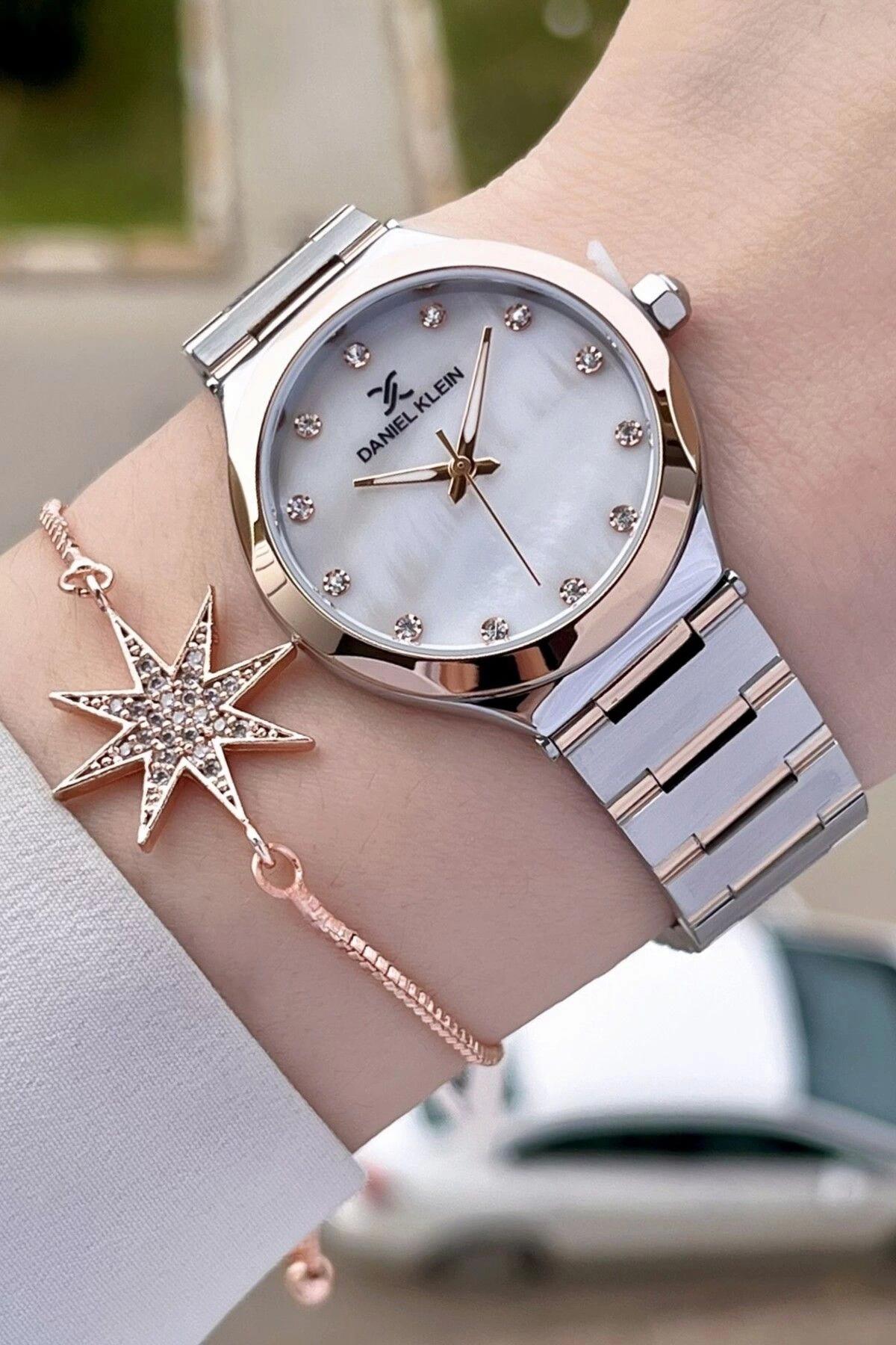 Daniel Klein DKISTE1041 32 mm Gri-Rose Gold Çelik Kordon Analog Kadın Kol Saati