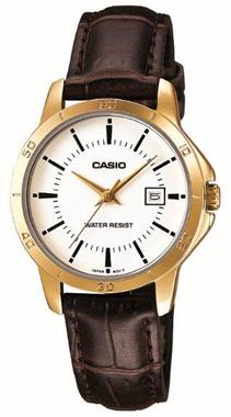 Casio LTP-V004GL-7AUDF Takvimli 30 mm Kahverengi Çelik Kordon Analog Kadın Kol Saati