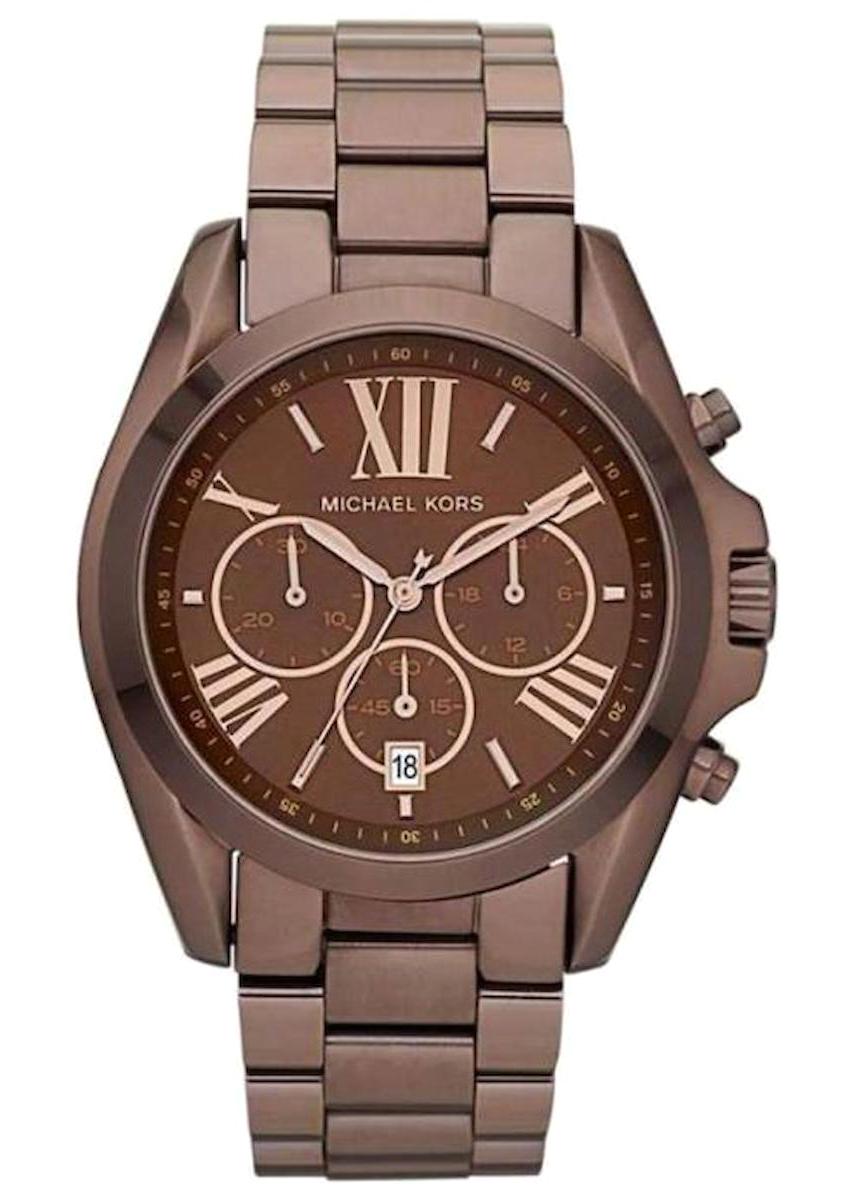 Michael Kors MK5628 Takvimli 43 mm Kahverengi Çelik Kordon Analog Kadın Kol Saati
