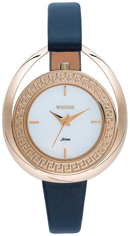 Wesse WWL3008-01L 42 mm Mavi Deri Kordon Analog Kadın Kol Saati