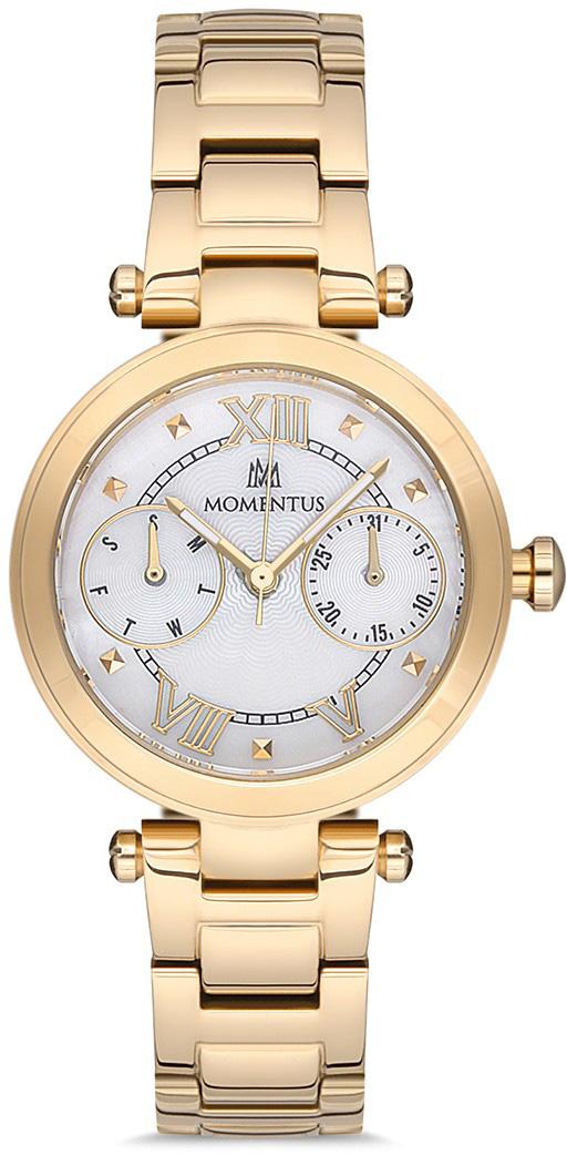 Momentus CS374G-02SG Takvimli 32 mm Altın Çelik Kordon Analog Kadın Kol Saati