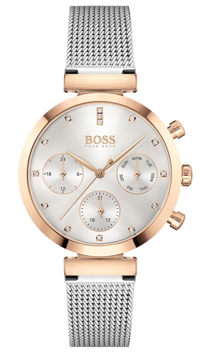 Hugo Boss HB1502551 Takvimli 36 mm Gri Hasır Kordon Analog Kadın Kol Saati