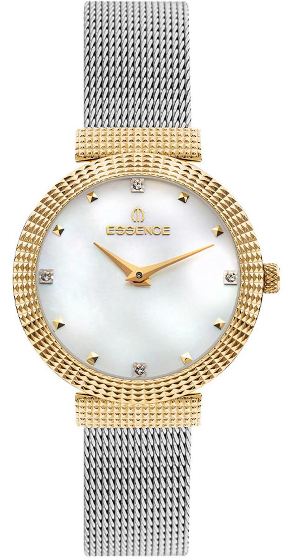 Essence ES6807FE.220 32 mm Gri Çelik-Hasır Kordon Analog Kadın Kol Saati
