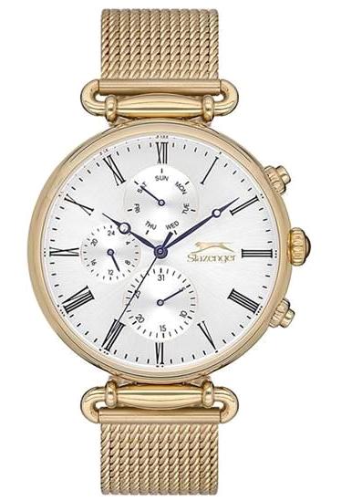 Slazenger SL.09.1738.2.07 Takvimli 44 mm Altın Çelik Kordon Analog Kadın Kol Saati
