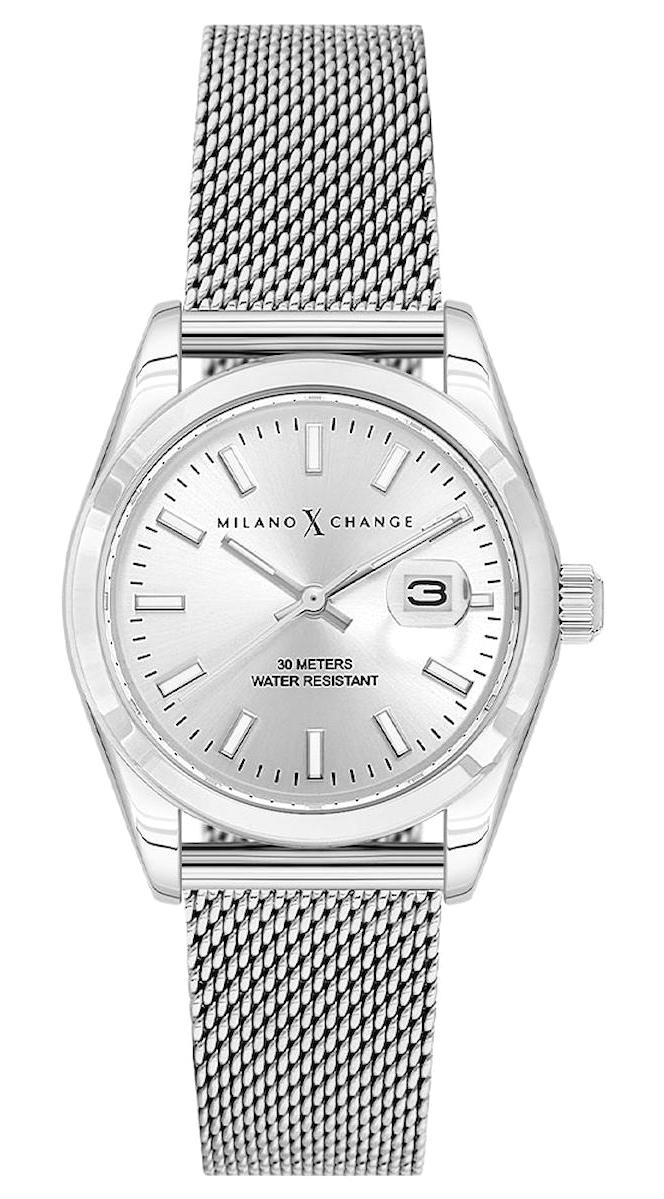 Milano X Change MXL6116 Takvimli 31 mm Gri Hasır Kordon Analog Kadın Kol Saati