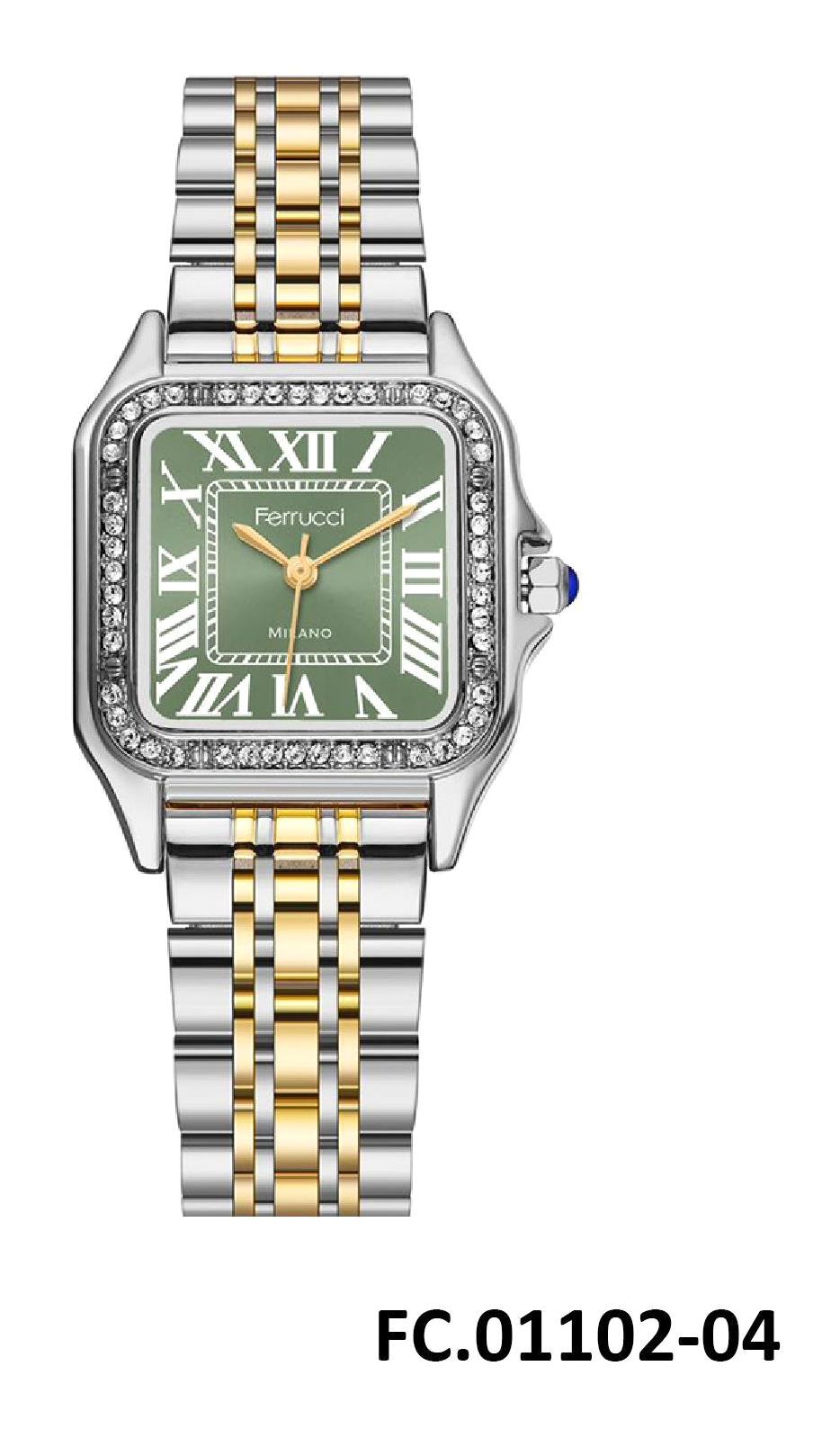 Ferrucci FRC.FT.1.306 31-35 mm Altın-Gri Çelik Kordon Analog Kadın Kol Saati