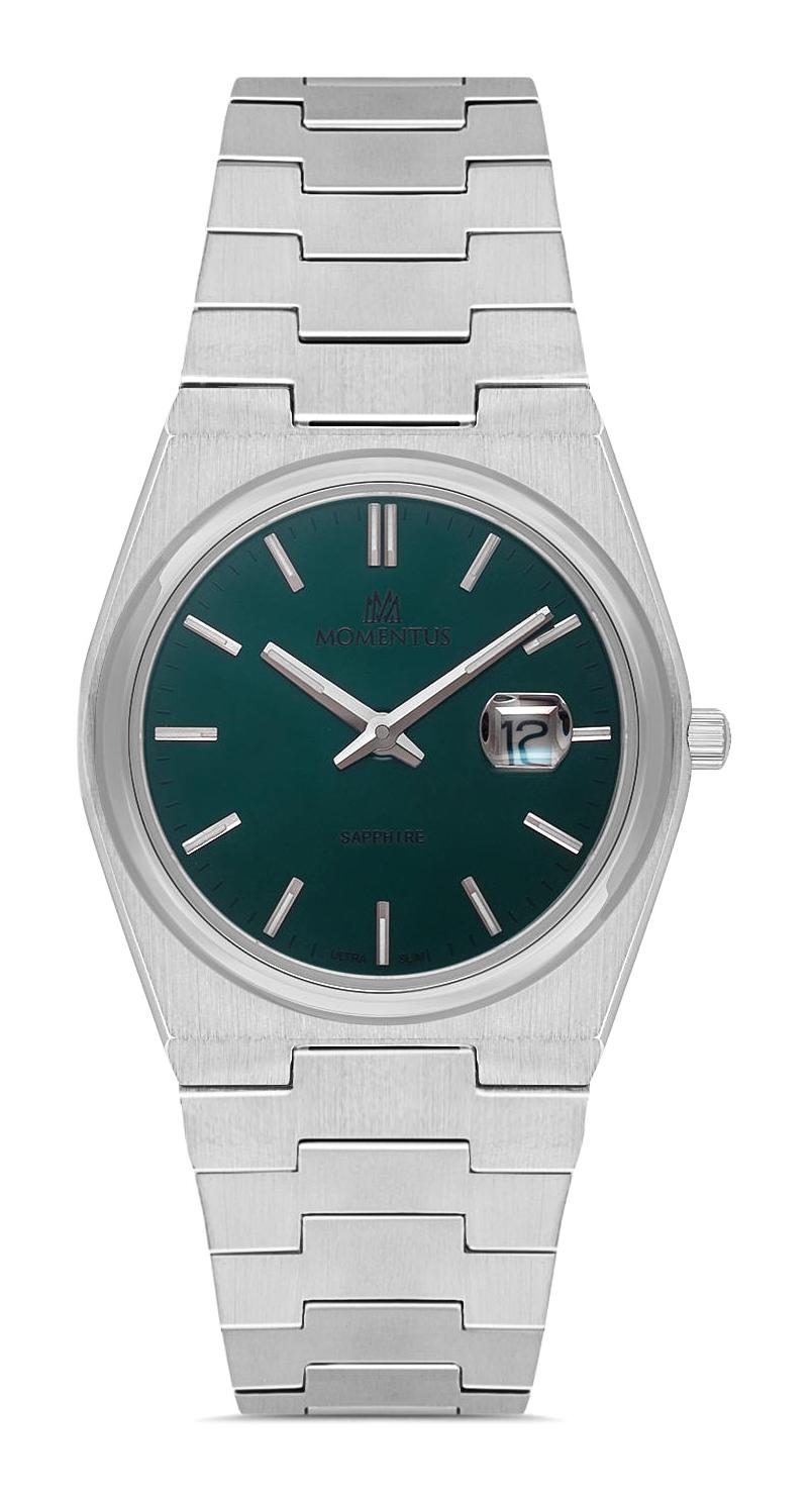 Momentus CS345S-15SS Takvimli 30 mm Gri Çelik Kordon Analog Kadın Kol Saati