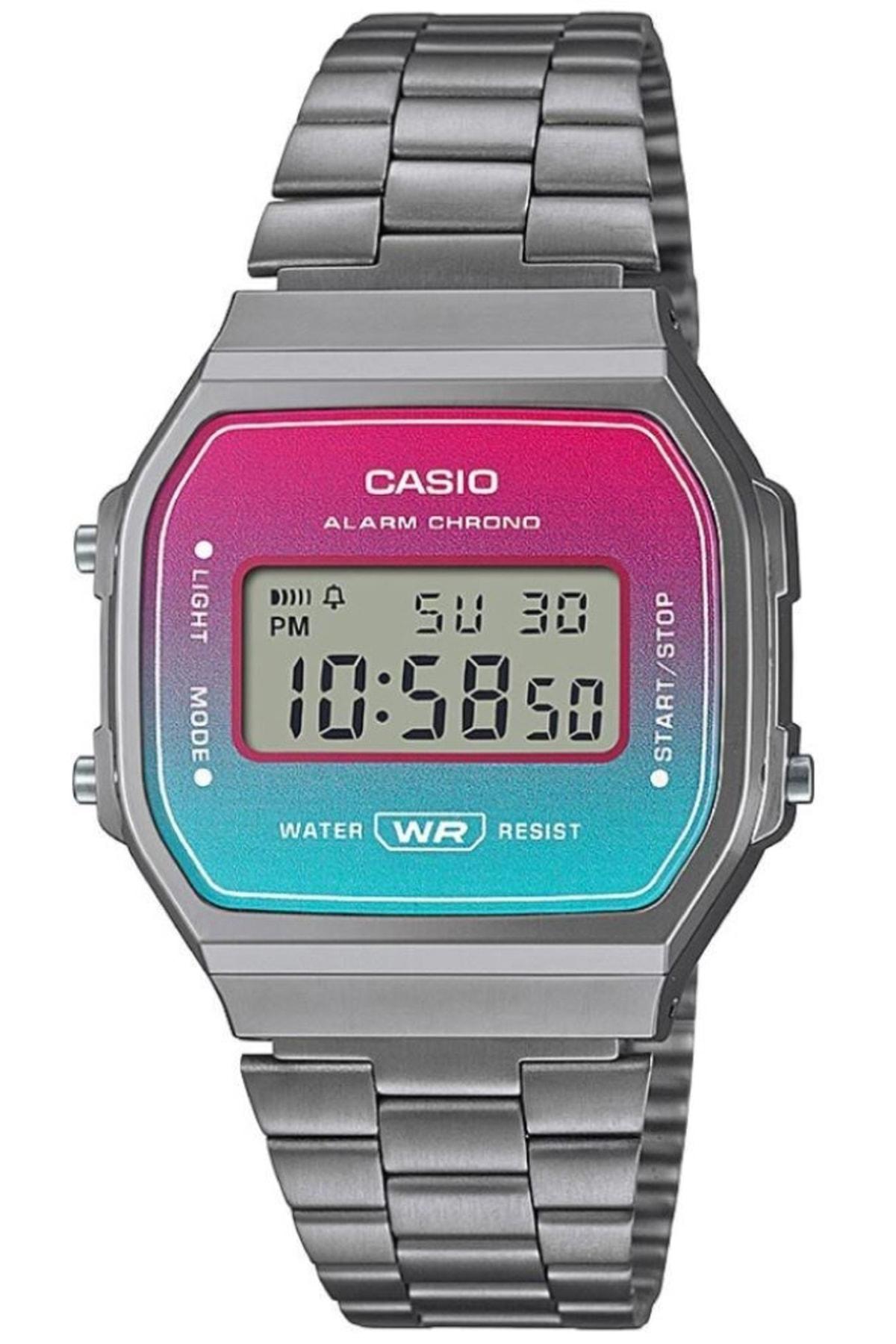 Casio A168WERB-2ADF Takvimli 36 mm Gri Çelik Kordon Analog Kadın Kol Saati