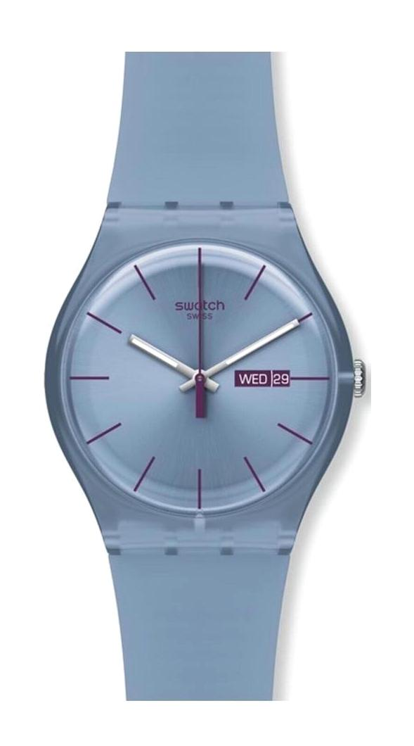 Swatch SUOS701 Takvimli 41 mm Mavi Plastik Kordon Analog Unisex Kol Saati