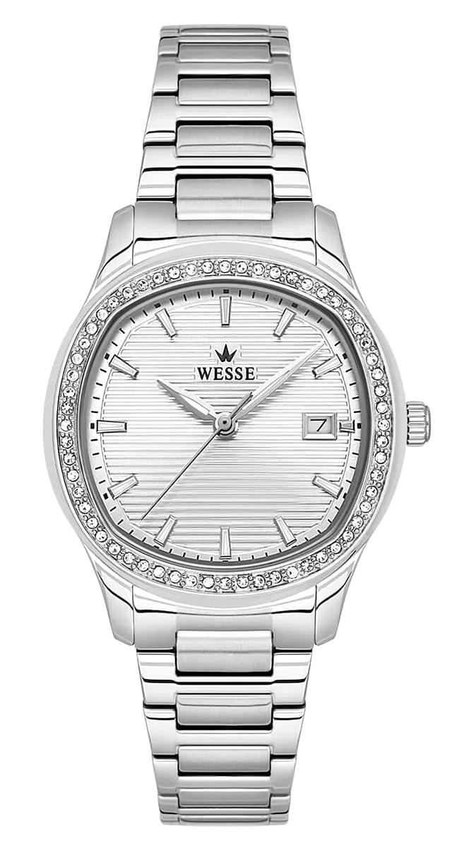 Wesse WWL303301 Takvimli 36 mm Gri Çelik Kordon Analog Kadın Kol Saati