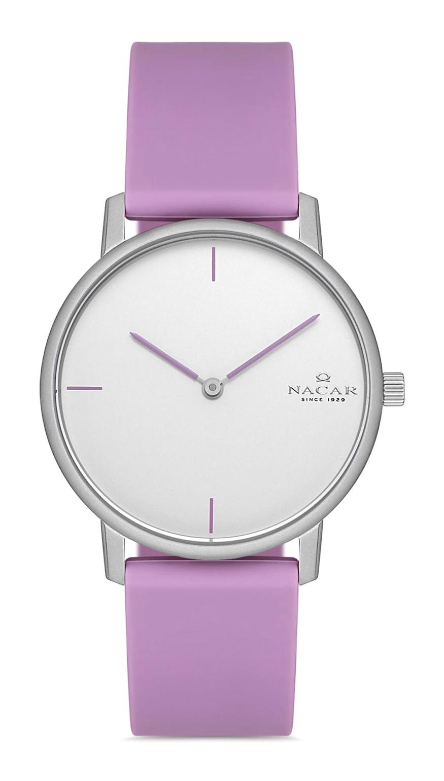 Nacar NC17-3920673-ASS8 35 mm Mor Silikon Kordon Analog Kadın Kol Saati