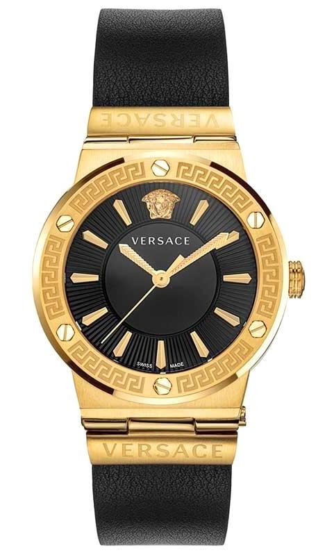 Versace VRSCVEVH00320 38 mm Siyah Deri Kordon Analog Kadın Kol Saati