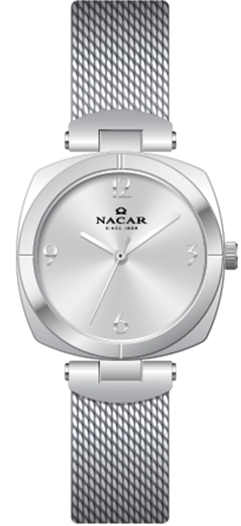 Nacar NC36-392025-ASM 30 mm Gri Hasır Kordon Analog Kadın Kol Saati