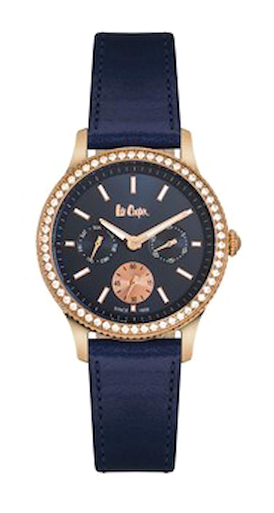 Lee Cooper LC06172.499 40 mm Lacivert Deri Kordon Analog Kadın Kol Saati