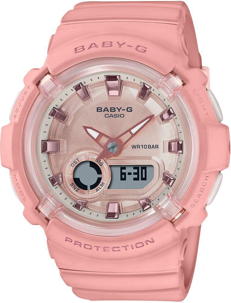 Casio BGA-280-4A Takvimli 43 mm Pembe Silikon Kordon Analog Kadın Kol Saati
