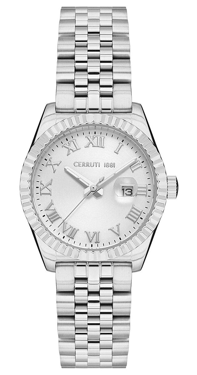 Cerruti 1881 CIWLG0037902 Takvimli 31 mm Gri Çelik Kordon Analog Kadın Kol Saati