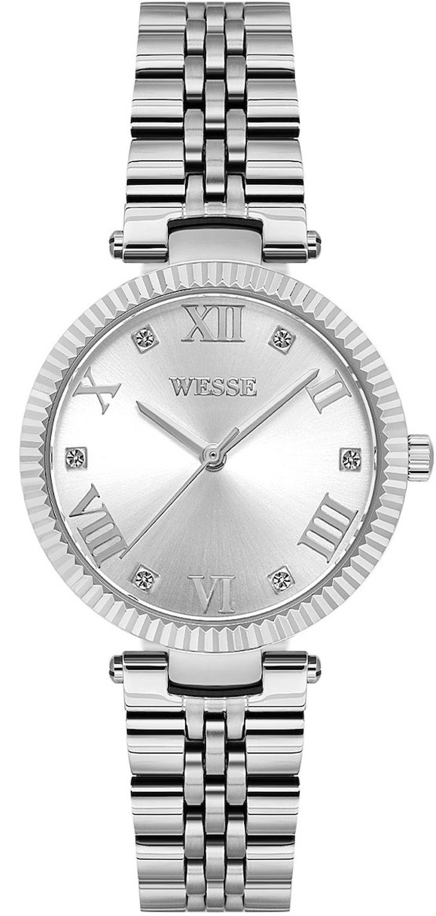 Wesse WWL111901 34 mm Gri Çelik Kordon Analog Kadın Kol Saati