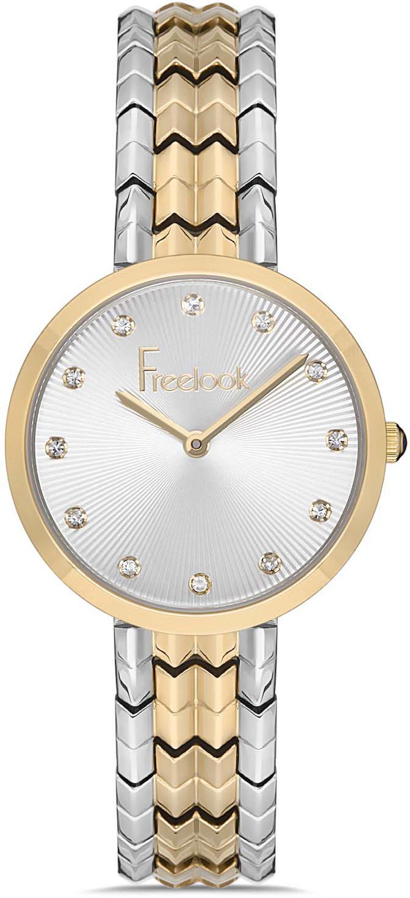 Freelook FL.1.10188.5 34 mm Altın-Gri Çelik Kordon Analog Kadın Kol Saati
