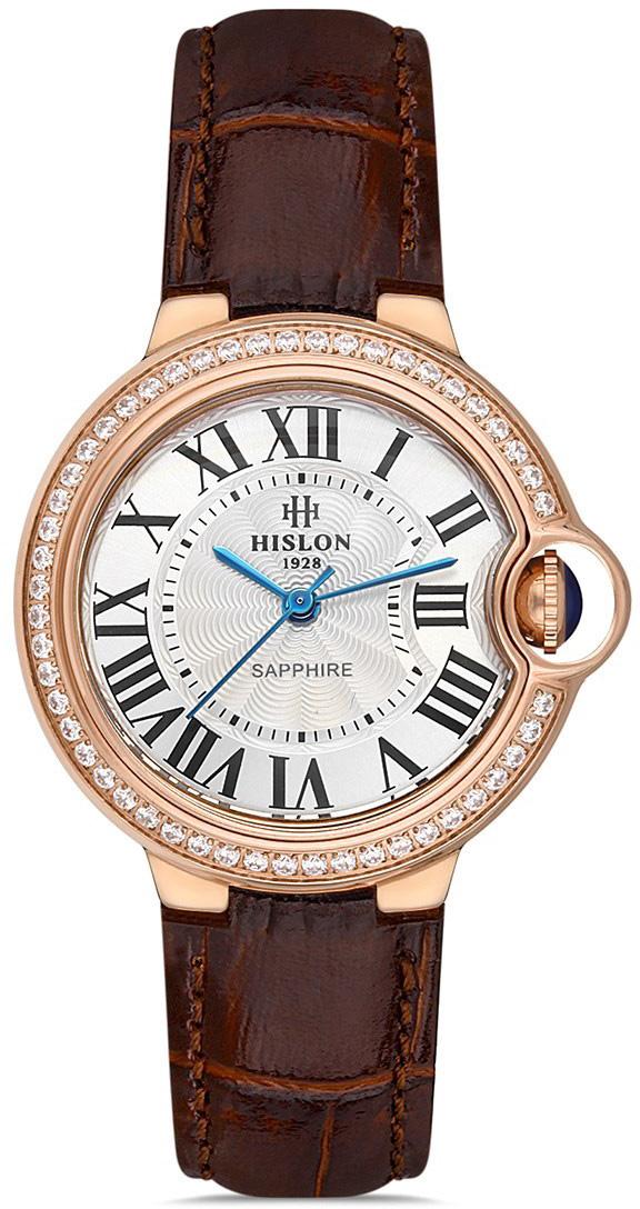Hislon QL120R-02KT 38 mm Kahverengi Deri Kordon Analog Kadın Kol Saati