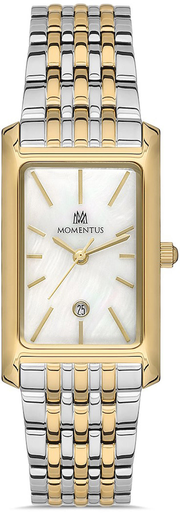 Momentus CS370G-02TG Takvimli 21-35.5 mm Altın-Gri Çelik Kordon Analog Kadın Kol Saati