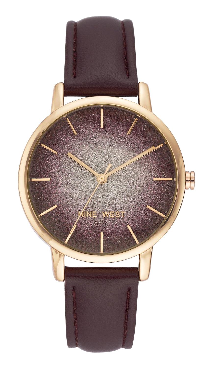 Nine West NW-2604RGBY 36 mm Kahverengi Deri Kordon Analog Kadın Kol Saati