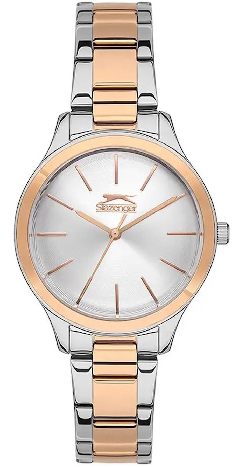 Slazenger SL.09.2101.3.04 36 mm Gri-Rose Gold Çelik Kordon Analog Kadın Kol Saati