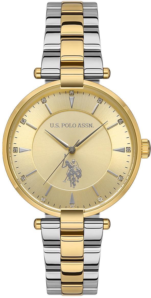 U.S. Polo Assn USPA2048-03 35 mm Altın-Gri Çelik Kordon Analog Kadın Kol Saati