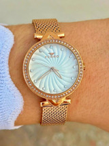 Ferro FR.FT.1.128 35 mm Rose Gold Çelik-Hasır Kordon Analog Kadın Kol Saati