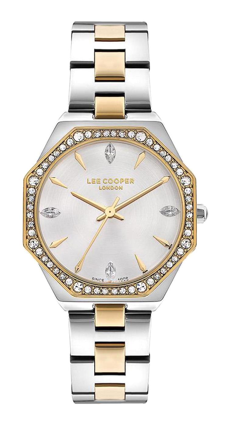 Lee Cooper LC07599.230 40 mm Altın-Gri Metal Kordon Analog Kadın Kol Saati