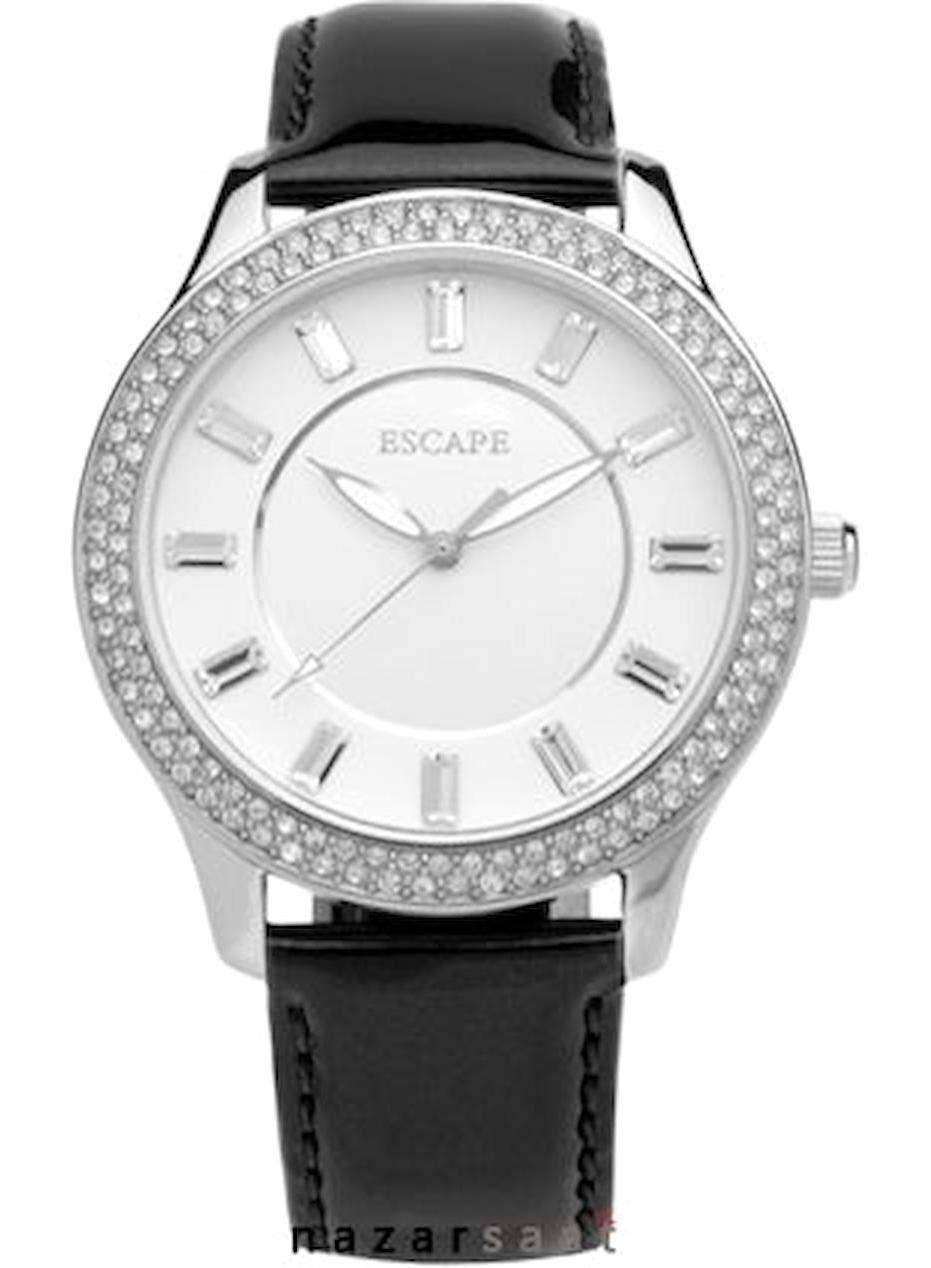 Escape EC1052-108 34 mm Siyah Deri Kordon Analog Kadın Kol Saati