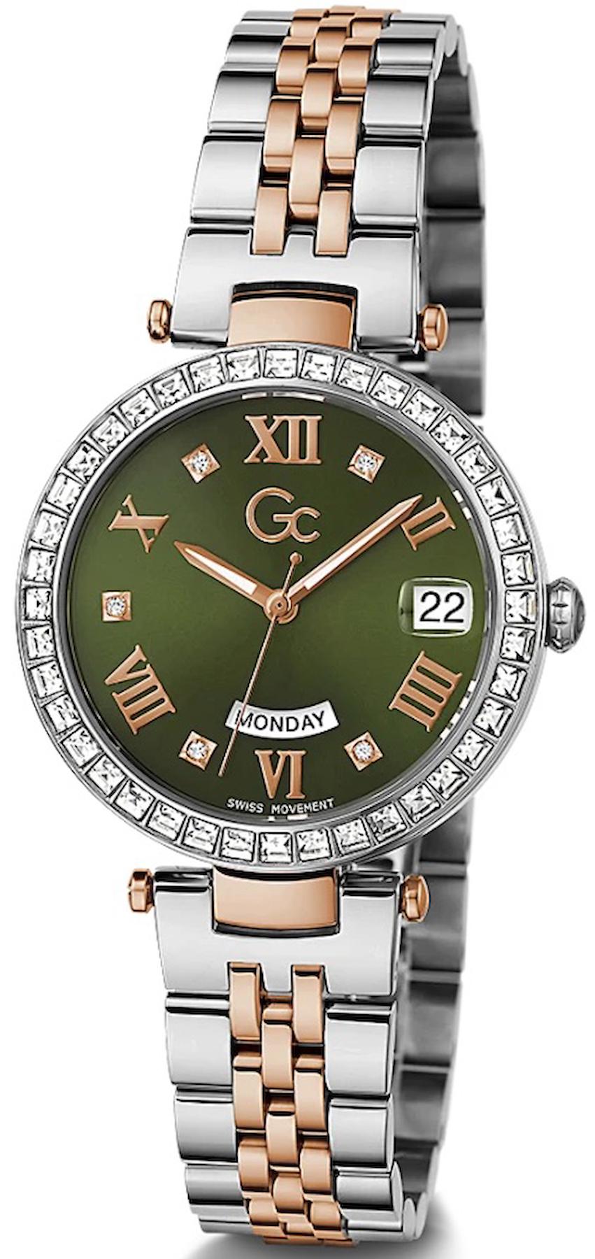 Guess GCZ01010L9MF Takvimli 34 mm Gri-Rose Gold Çelik Kordon Analog Kadın Kol Saati
