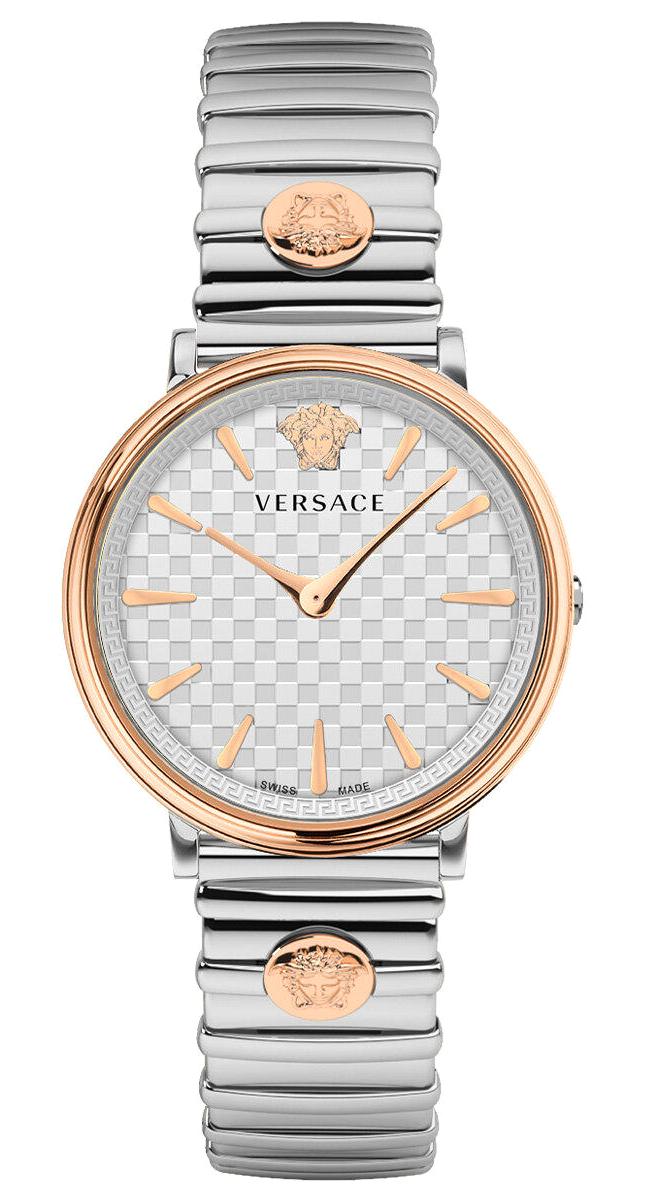 Versace VRSCVE8105022 38 mm Gri Çelik Kordon Analog Kadın Kol Saati
