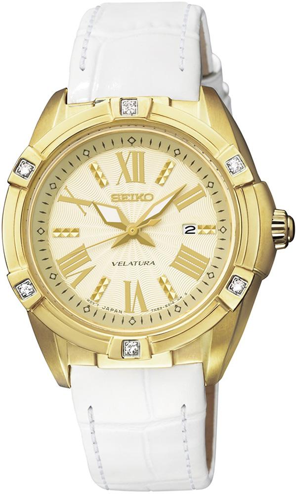 Seiko SXDF54P Takvimli 33 mm Beyaz Deri Kordon Analog Kadın Kol Saati