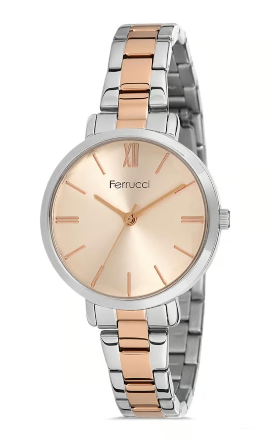 Ferrucci FC.13022M.04 36 mm Gri-Rose Gold Metal Kordon Analog Kadın Kol Saati