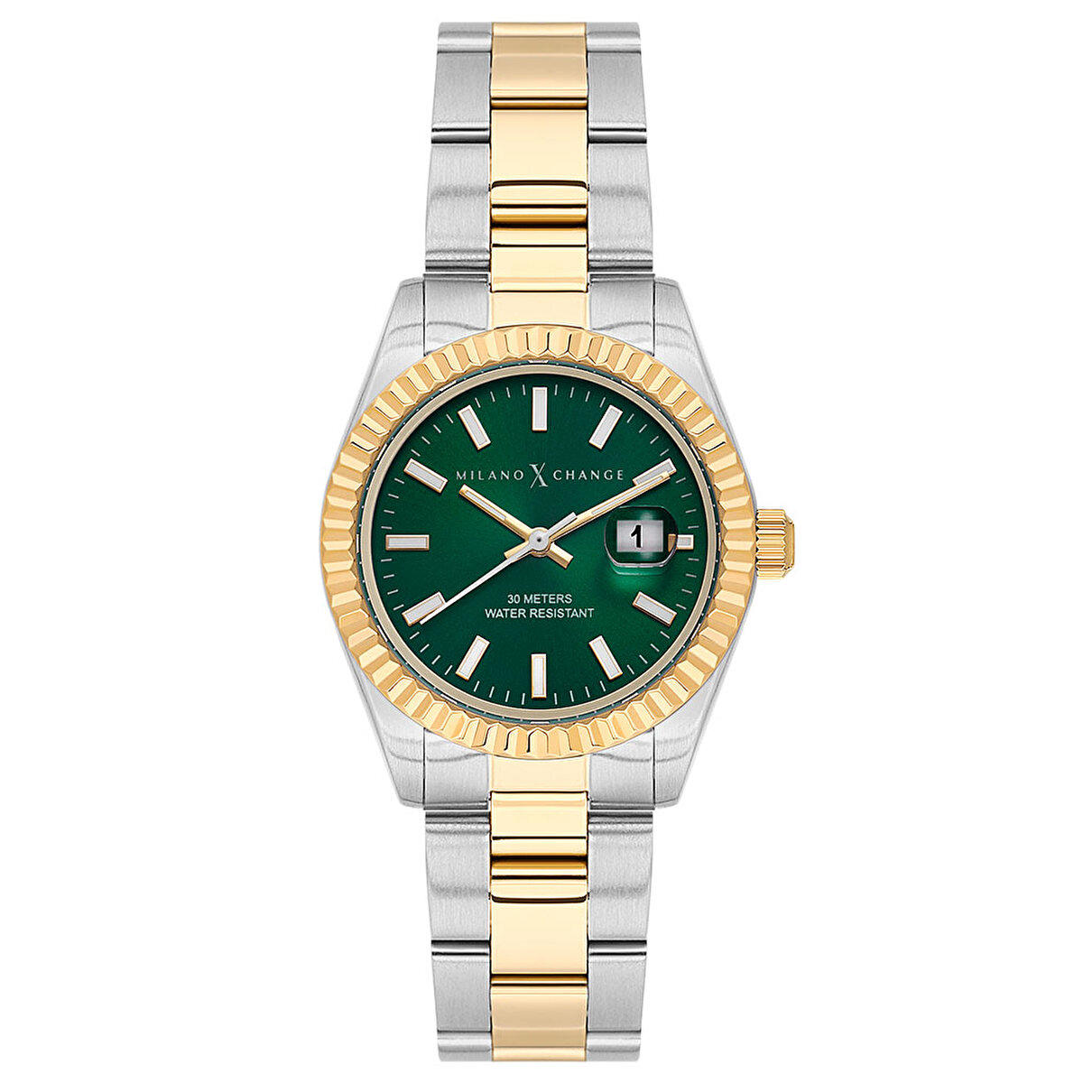 Milano X Change MXL6125 Takvimli 31 mm Altın-Gri Çelik Kordon Analog Kadın Kol Saati