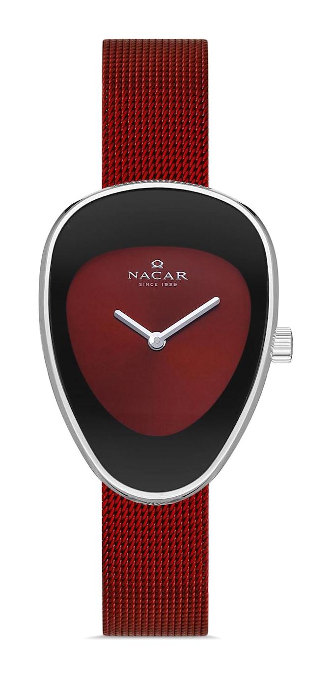 Nacar NC17-3920567-ARBM 25-35 mm Kırmızı-Siyah Hasır Kordon Analog Kadın Kol Saati