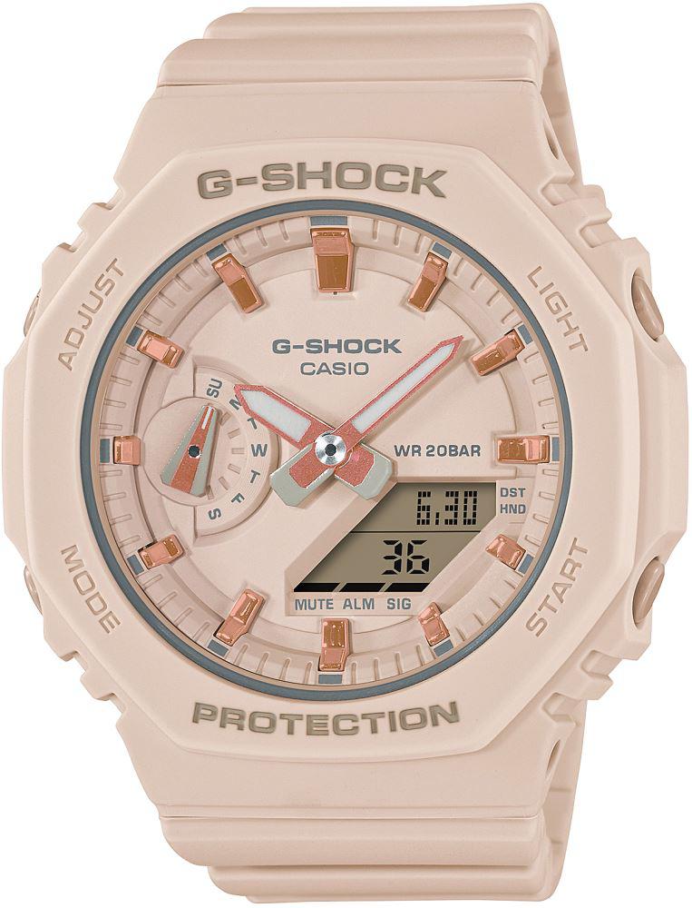 Casio Gma-s2100-4adr Takvimli 43 mm Pembe Plastik Kordon Analog Kadın Kol Saati