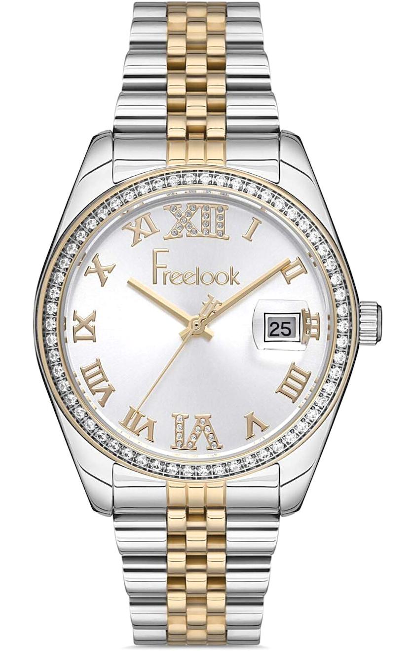 Freelook FL.1.10216.5 34 mm Altın-Gri Çelik Kordon Analog Kadın Kol Saati