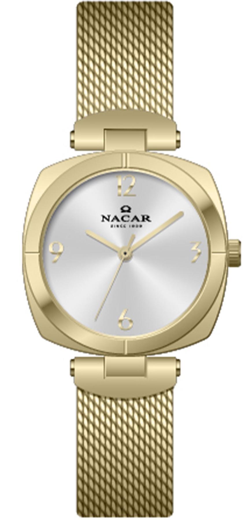 Nacar NC36-392025-DSM 30 mm Altın Hasır Kordon Analog Kadın Kol Saati