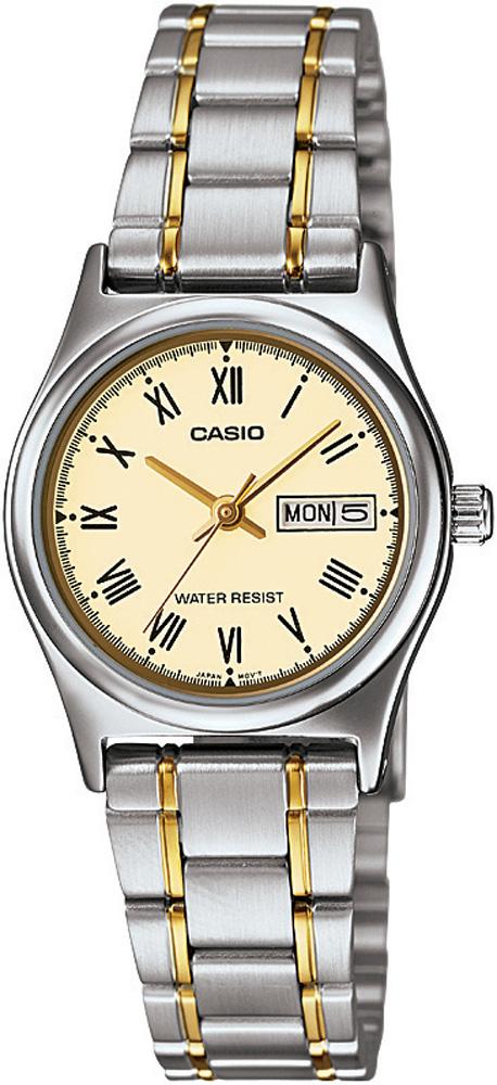 Casio LTP-V006SG-9BUDF Takvimli 25 mm Altın-Gri Çelik Kordon Analog Kadın Kol Saati