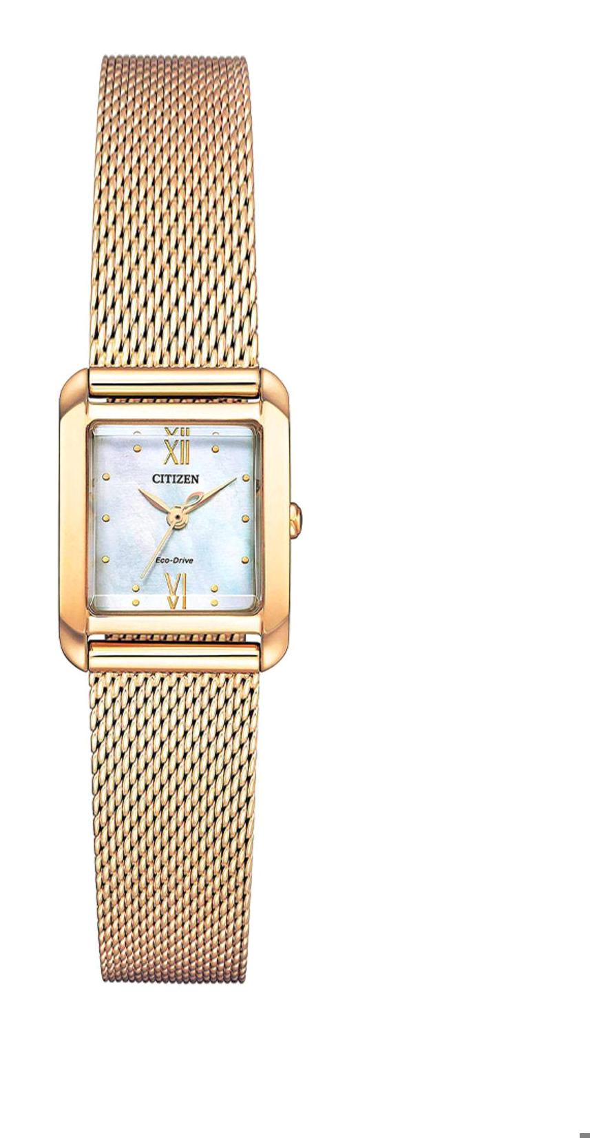 Citizen TRY 387 22 mm Rose Gold Hasır Kordon Analog Kadın Kol Saati