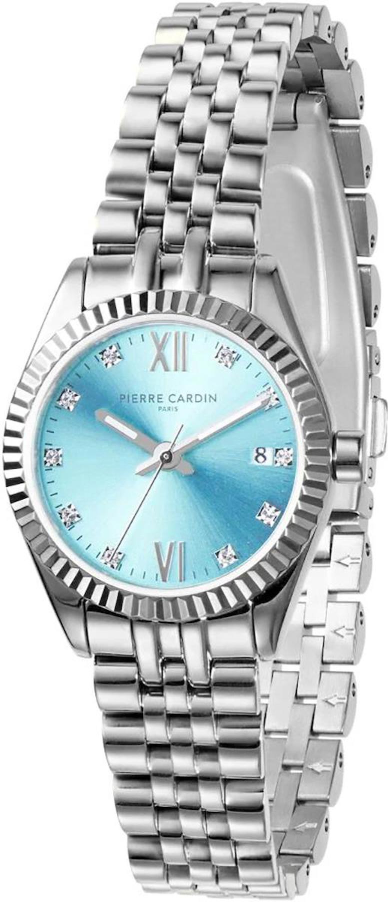 Pierre Cardin COP.1009 Takvimli 28 mm Gri Çelik Kordon Analog Kadın Kol Saati