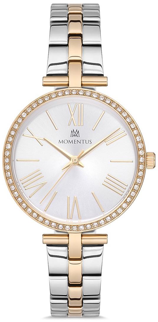 Momentus SW258T-02SG 34 mm Altın-Gri Çelik Kordon Analog Kadın Kol Saati