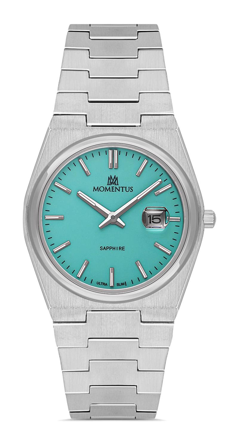 Momentus CS345S-10SS Takvimli 30 mm Gri Çelik Kordon Analog Kadın Kol Saati