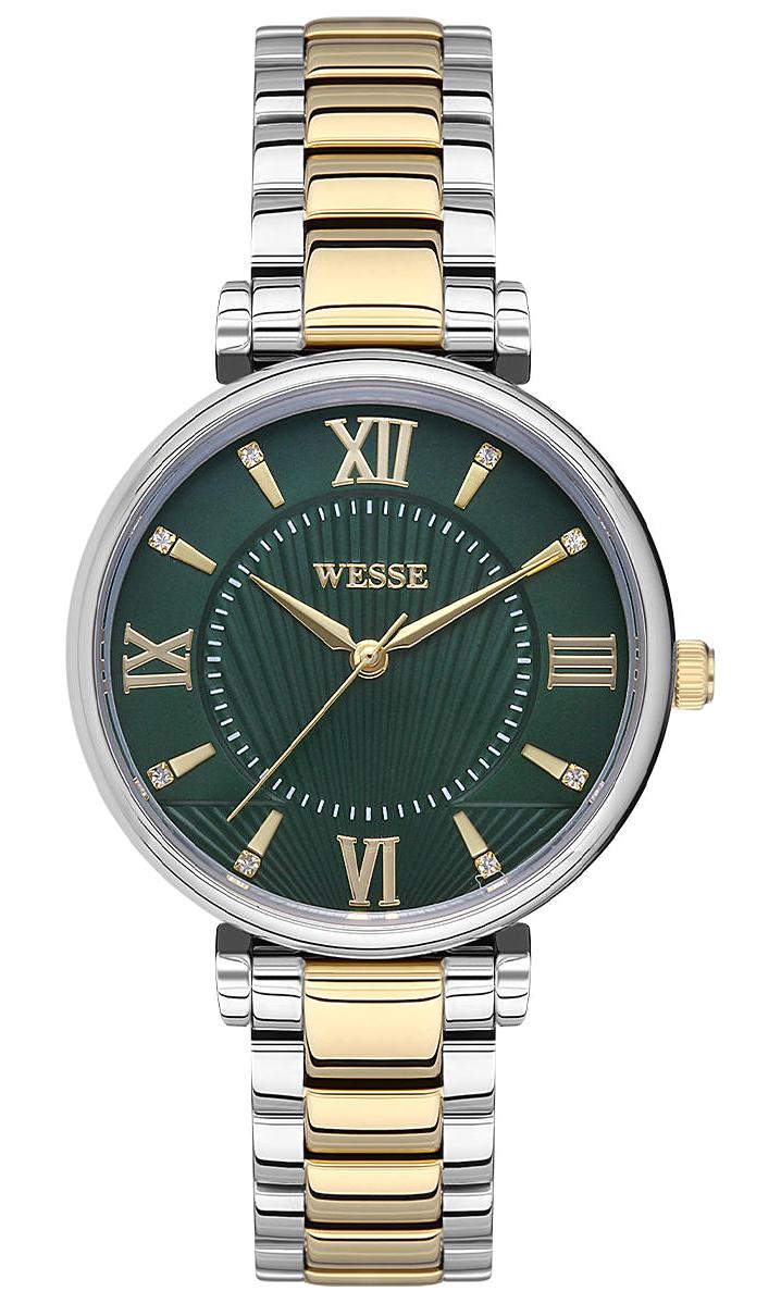 Wesse WWL108306 35 mm Altın-Gri Çelik Kordon Analog Kadın Kol Saati