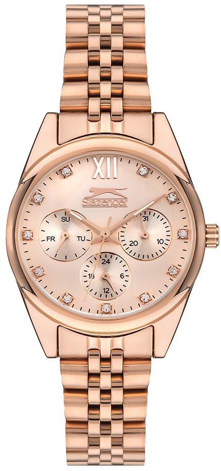 Slazenger SL.09.1990.4.02 Takvimli 34 mm Rose Gold Çelik Kordon Analog Kadın Kol Saati